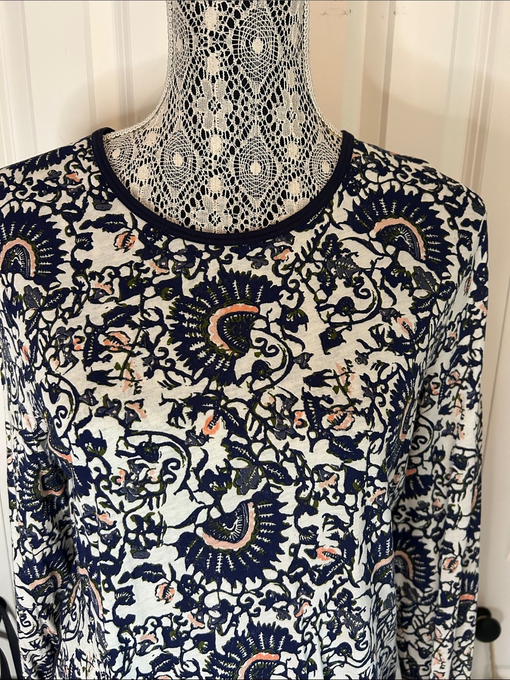 Tory Burch Madura Print Moroccan Crewneck Pullover - Kate Middleton Style Size M - Picture 3 of 9